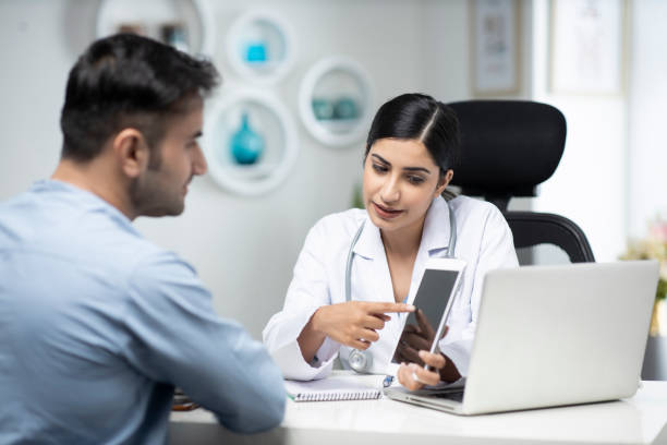 Indian, Doctor, clinic, guidance,
